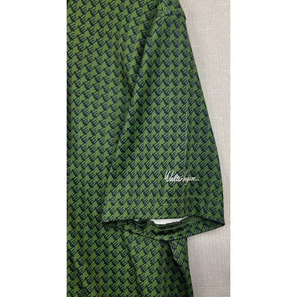 Walter Hagen Mens Small Performance 11 Golf Polo Houndstooth Print Olive Green - Picture 3 of 10